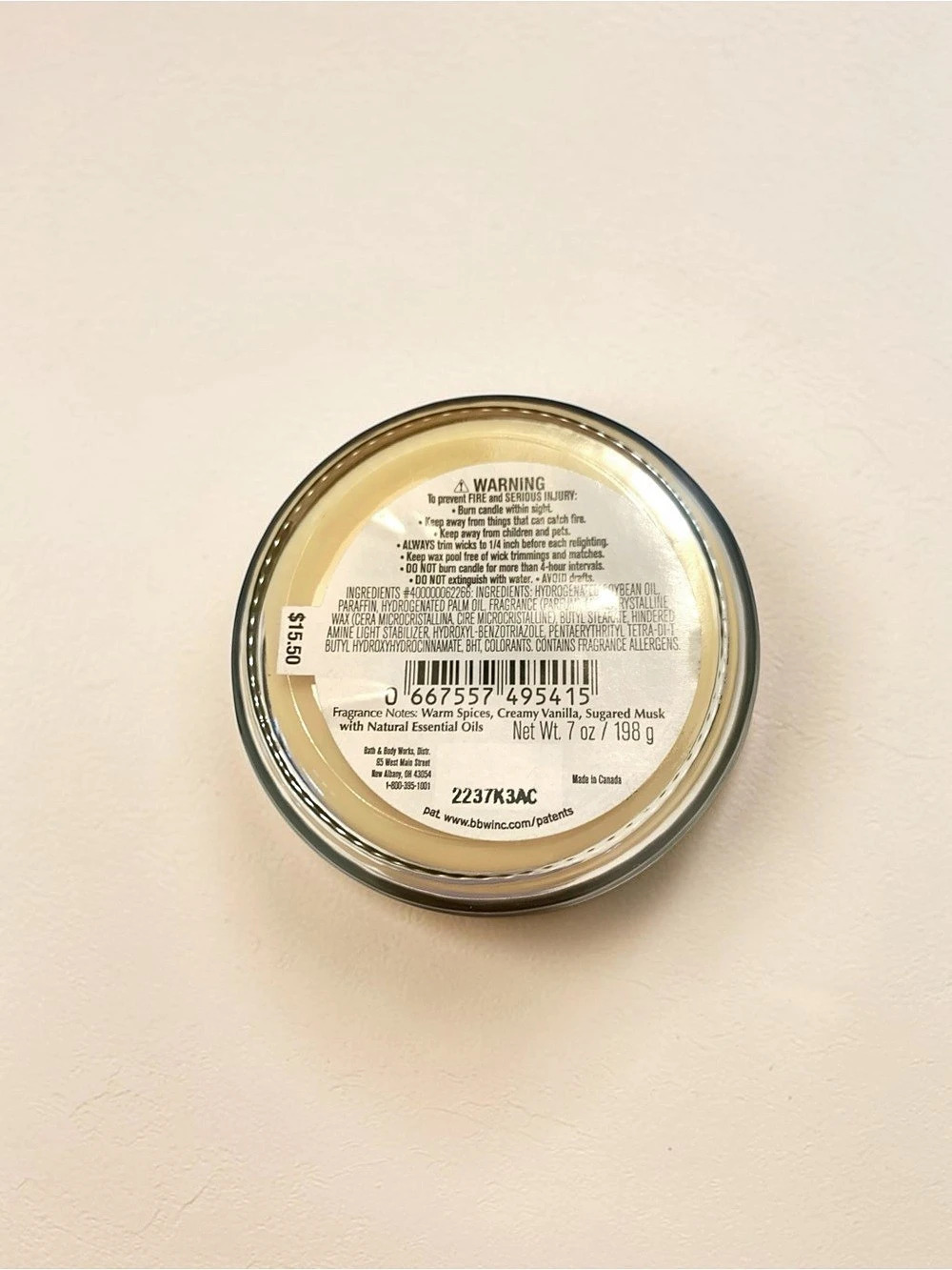 Bath & Body Works Delicious Sugared Snickerdoodle Scented Candle in Yellow NWT - Picture 4 of 4